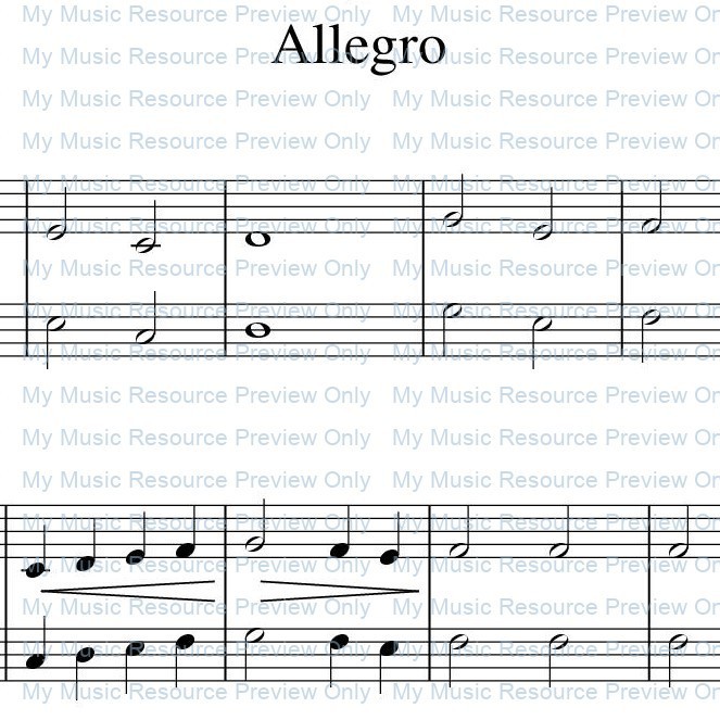‘Allegro’ from Rosamund Conrad’s Delightfully Easy Piano Duets: Book 1
