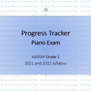 Exam Progress Tracker (Grade 1 Piano, ABRSM 2021 and 2022 syllabus)