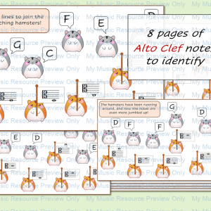 Alto Clef Note Recognition Game – Match the Hamsters