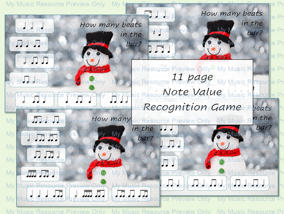 Snowman Note Value Recognition Game Cover