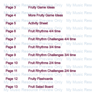 Fruit rhythm workbook beginners