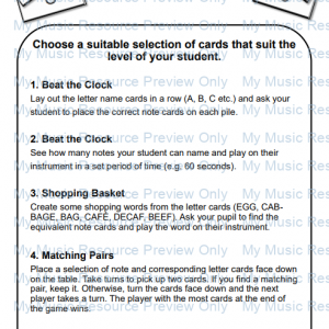 Note reading cards