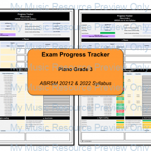 Exam Progress Tracker (Grade 3 Piano, ABRSM 2021 and 2022 syllabus)