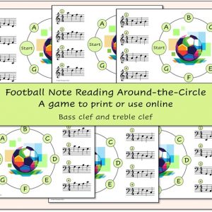 Football Note Reading Around-the-Circle (Treble and Bass Clef)