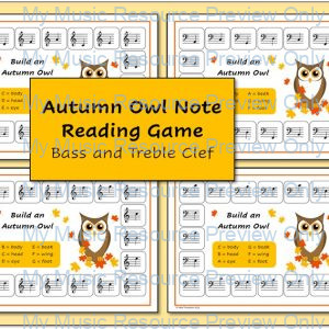Autumn Owl Note Reading Game – Bass and Treble Clef