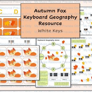 Autumn Fox Keyboard Geography Resource Pack - White Notes