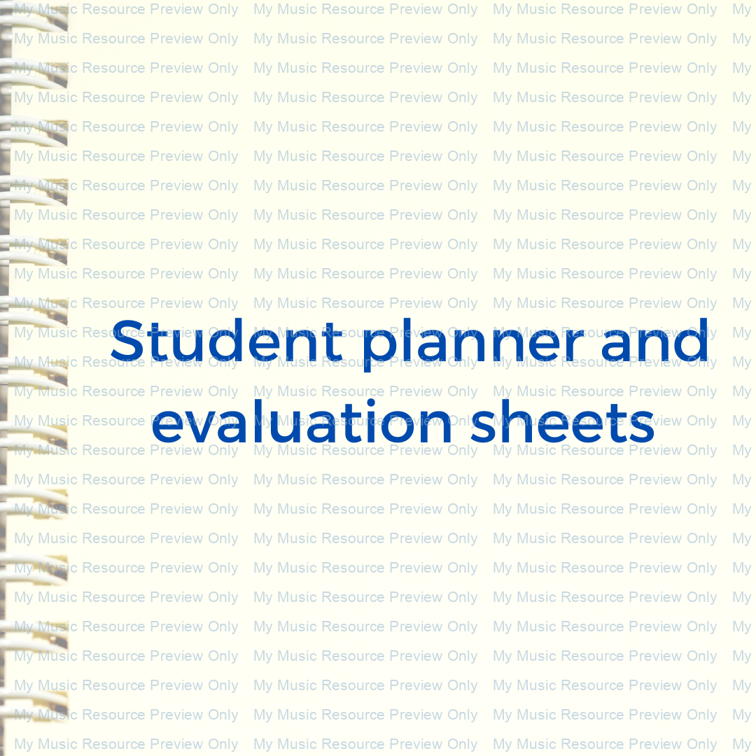 Student planner and evaluation sheets