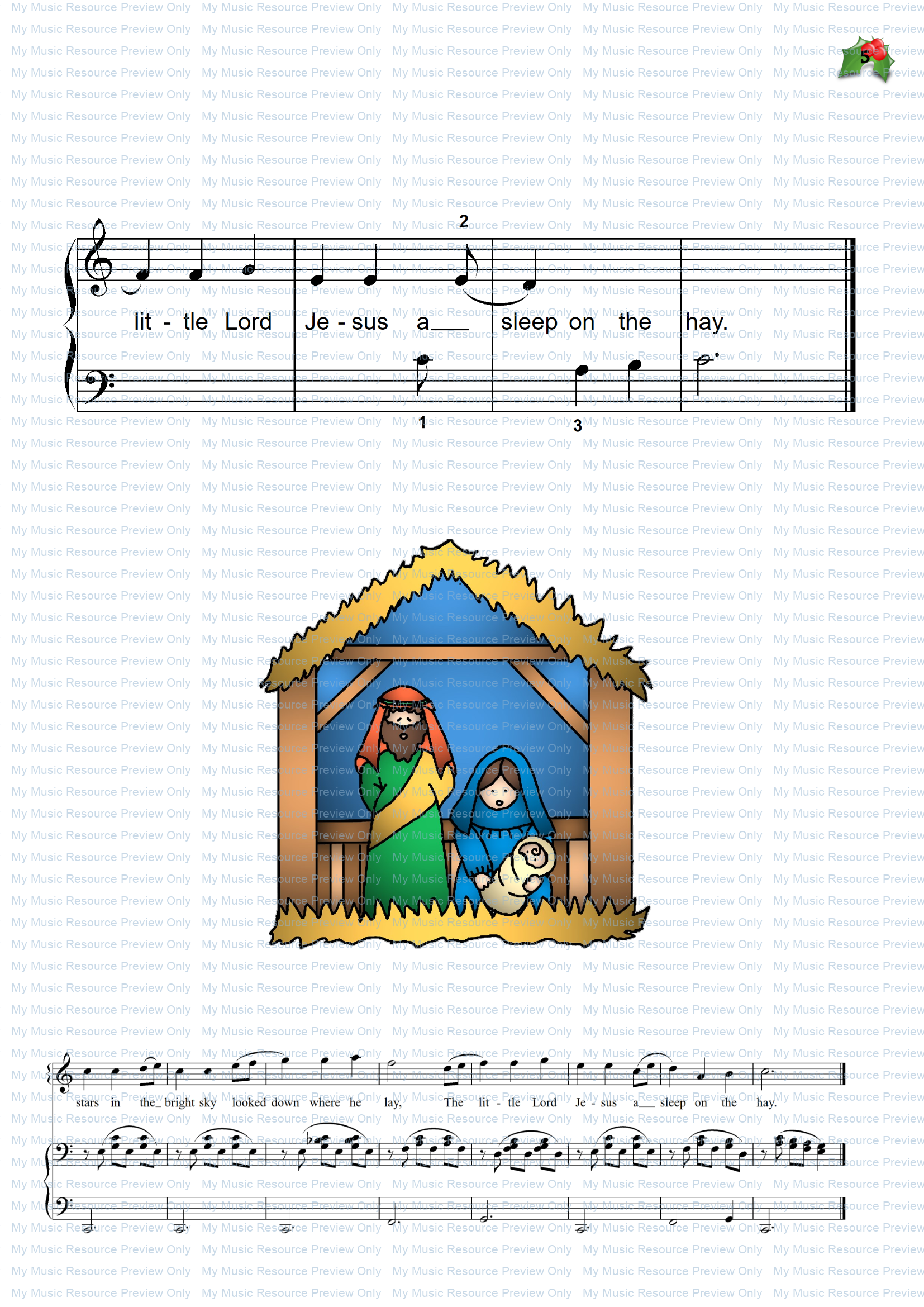 Christmas Tunes piano away in a manger