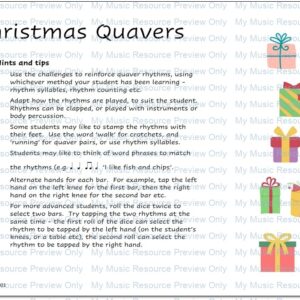 Christmas Quavers/Eighth Notes Rhythm Resource