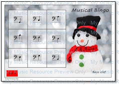 Christmas note reading bingo game image 5