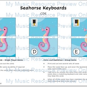 Seahorse Keyboard Geography Matching Cards