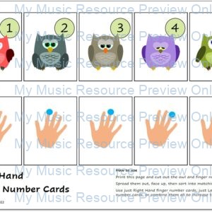 Owl Finger Number Matching Cards
