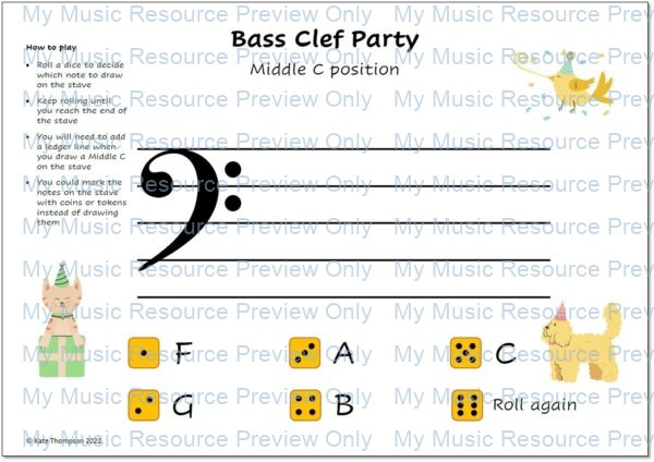 Treble and Bass Clef Note Writing Party - Image 3