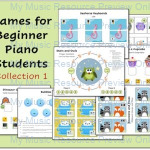 40% Saving BUNDLE: Games for Beginner Piano Students (Collection 1)