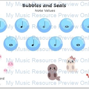 Bubbles and Seals Note Values Game