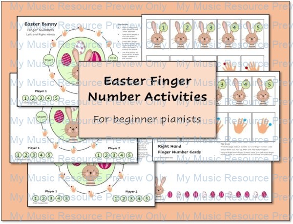 Easter Finger Number Activities Piano