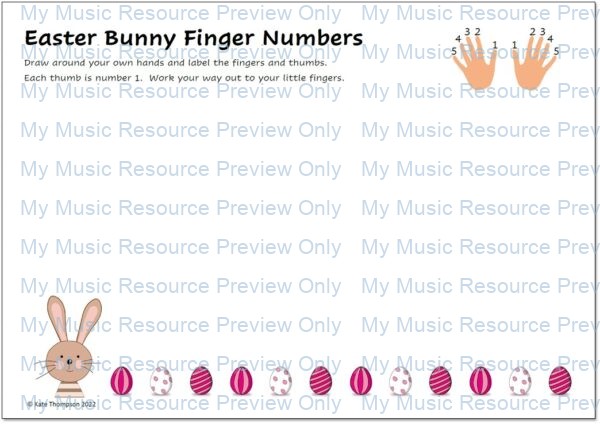 Easter Finger Number Activities Piano 1