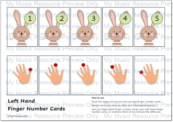 Easter Finger Number Activities Piano 6