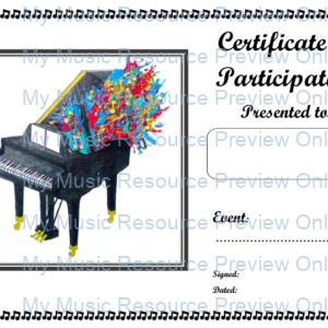 Selection of Piano-themed Certificates