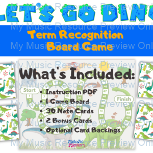Let’s Go Dino Term Recognition Board Game