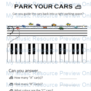 PARK YOUR CARS – Simple & Fun Bass Clef Note-Reading Game for Young Beginners