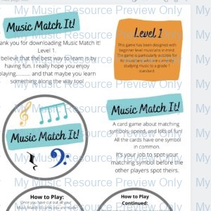 Music Match It! Grade 1 and Music Match It Sight Singing Edition, two card games for beginner level musicians