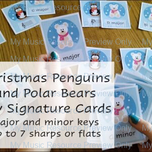 FREE Christmas Penguins and Polar Bears Key Signature Cards