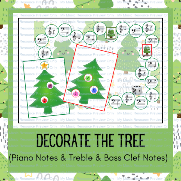 Decorate the Tree Christmas note reading game