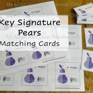 Key Signature Pears Matching Cards