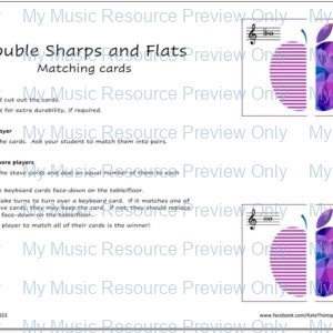 Double Sharps and Flats Matching Cards