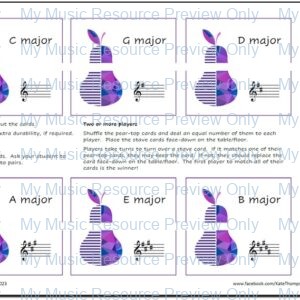 Key Signature Pears Matching Cards