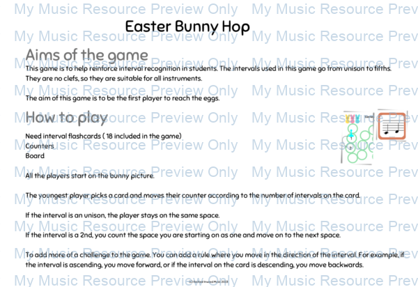 Easter Musical Game Instructions