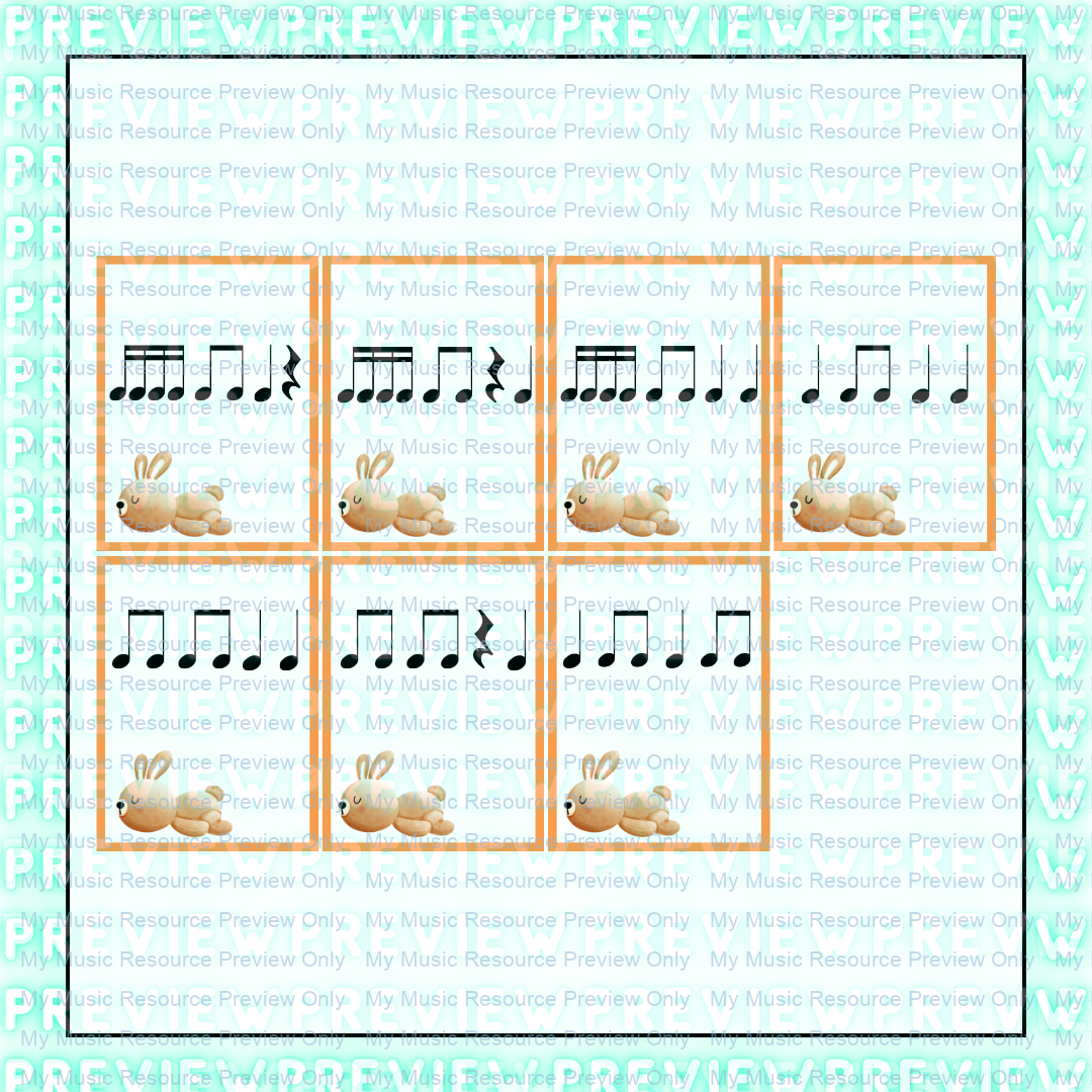 Easter rhythm music game Rhythm hop it with Eggbert Mcnibbles cards