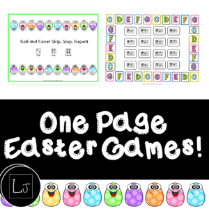 One Page Easter Games:  For Busy Teachers!