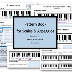 Pattern book for Grade 3 Piano Scales and Arpeggios (ABRSM from 2021)