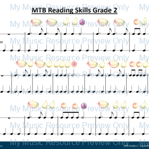 MTB Reading Skills Grades 1 to 4: Fruit Rhythm Sheets