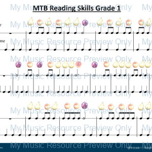 MTB Reading Skills Grades 1 to 4: Fruit Rhythm Sheets