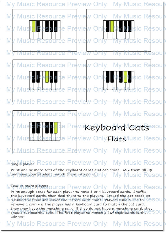 Keyboard Cats Sharps and Flats My Music Resource