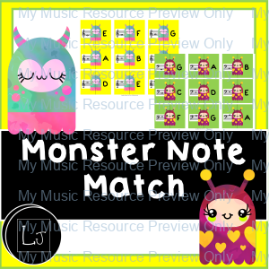 Monster note match game