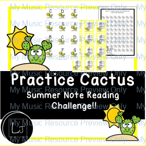 Practice Cactus: Summer Note Reading Package