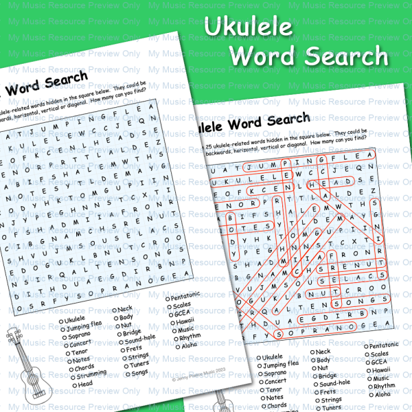 Ukulele word search