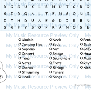 Ukulele word search