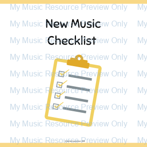New Music Checklist