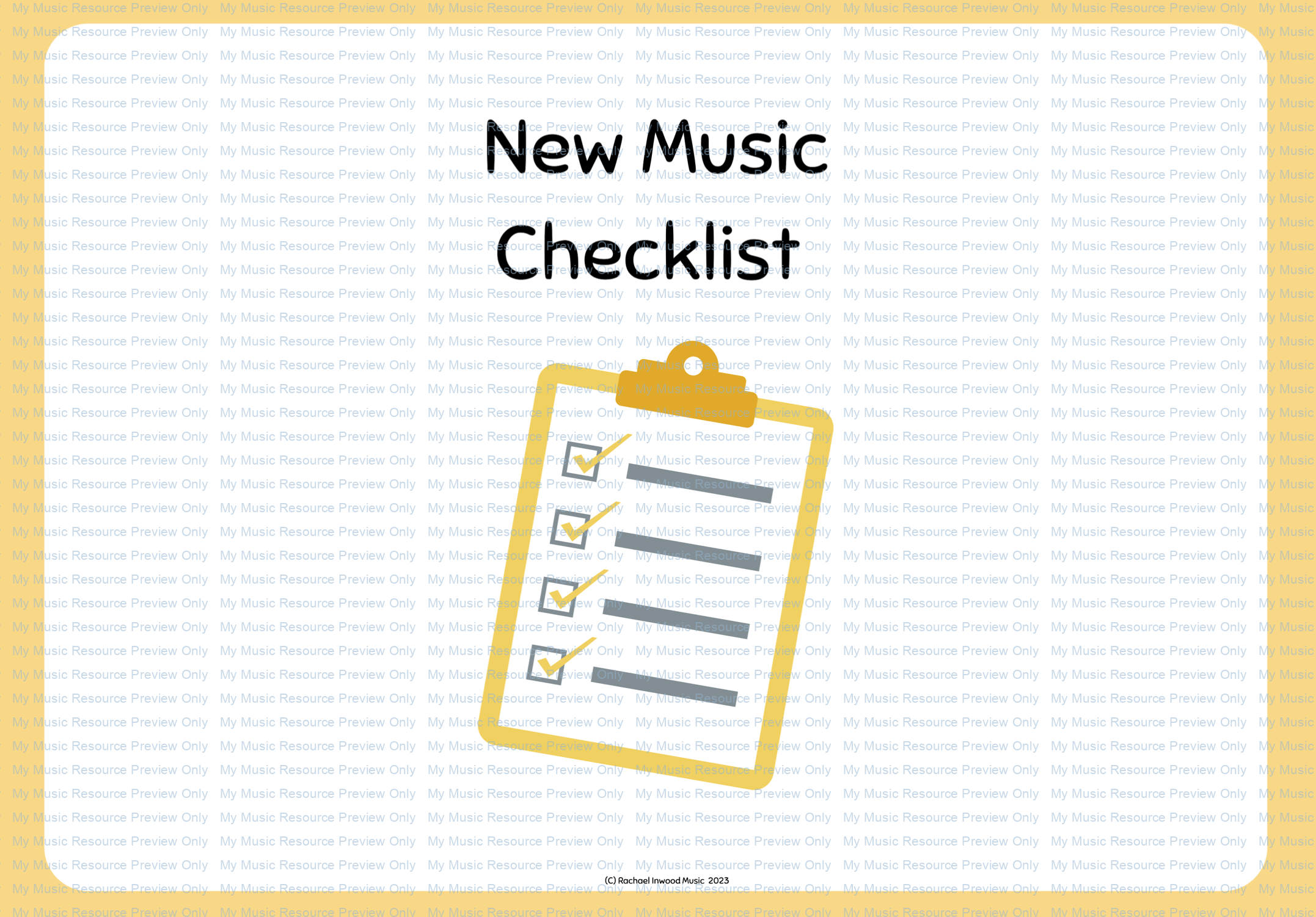 New music checklist