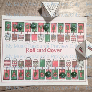 Christmas Note Reading Game | Roll and Cover