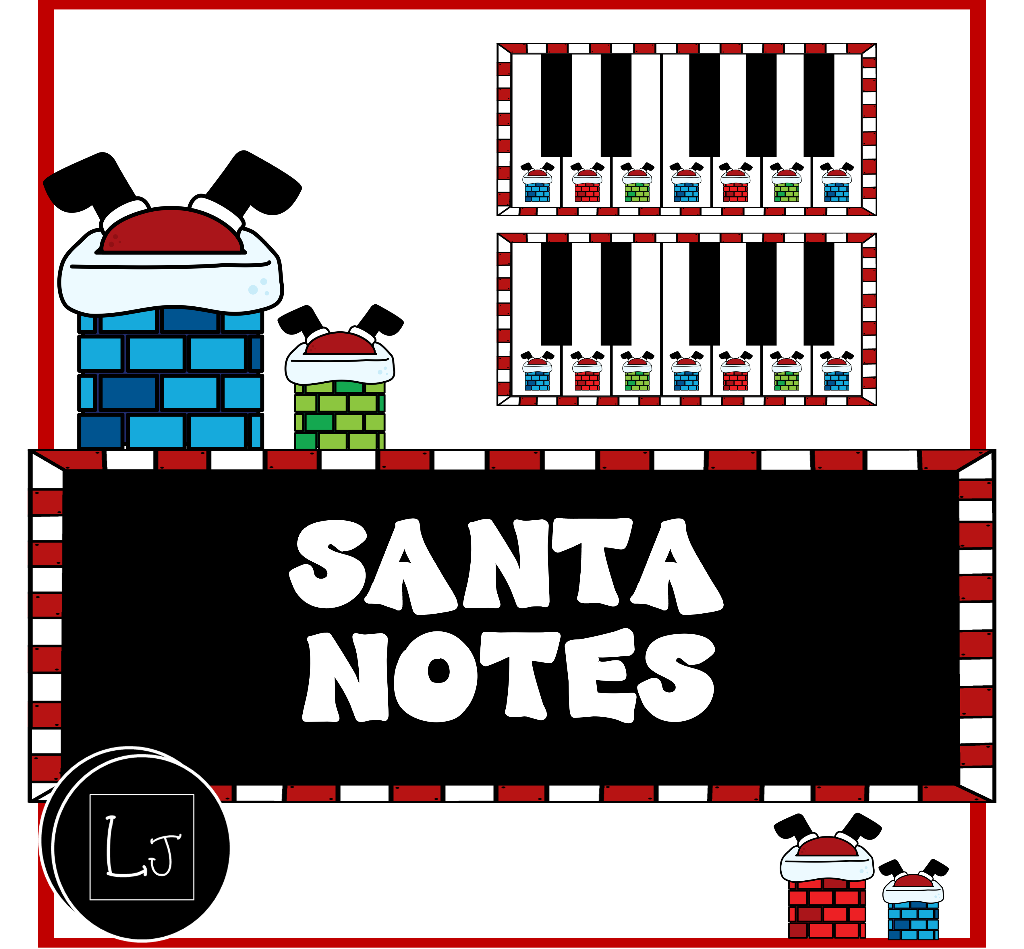 Santa Notes Keyboard Geography