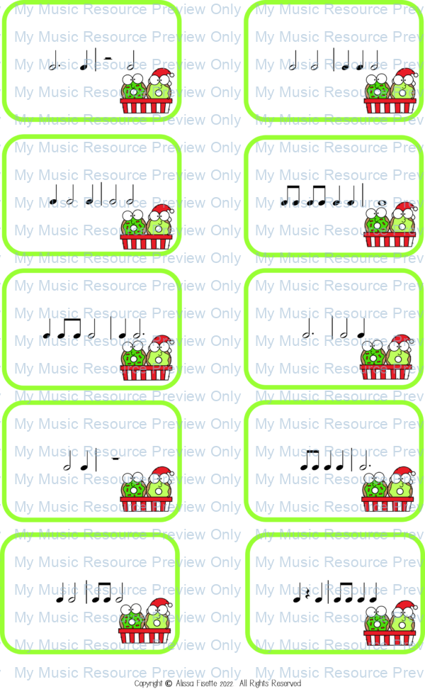Christmas Time Signature game cards