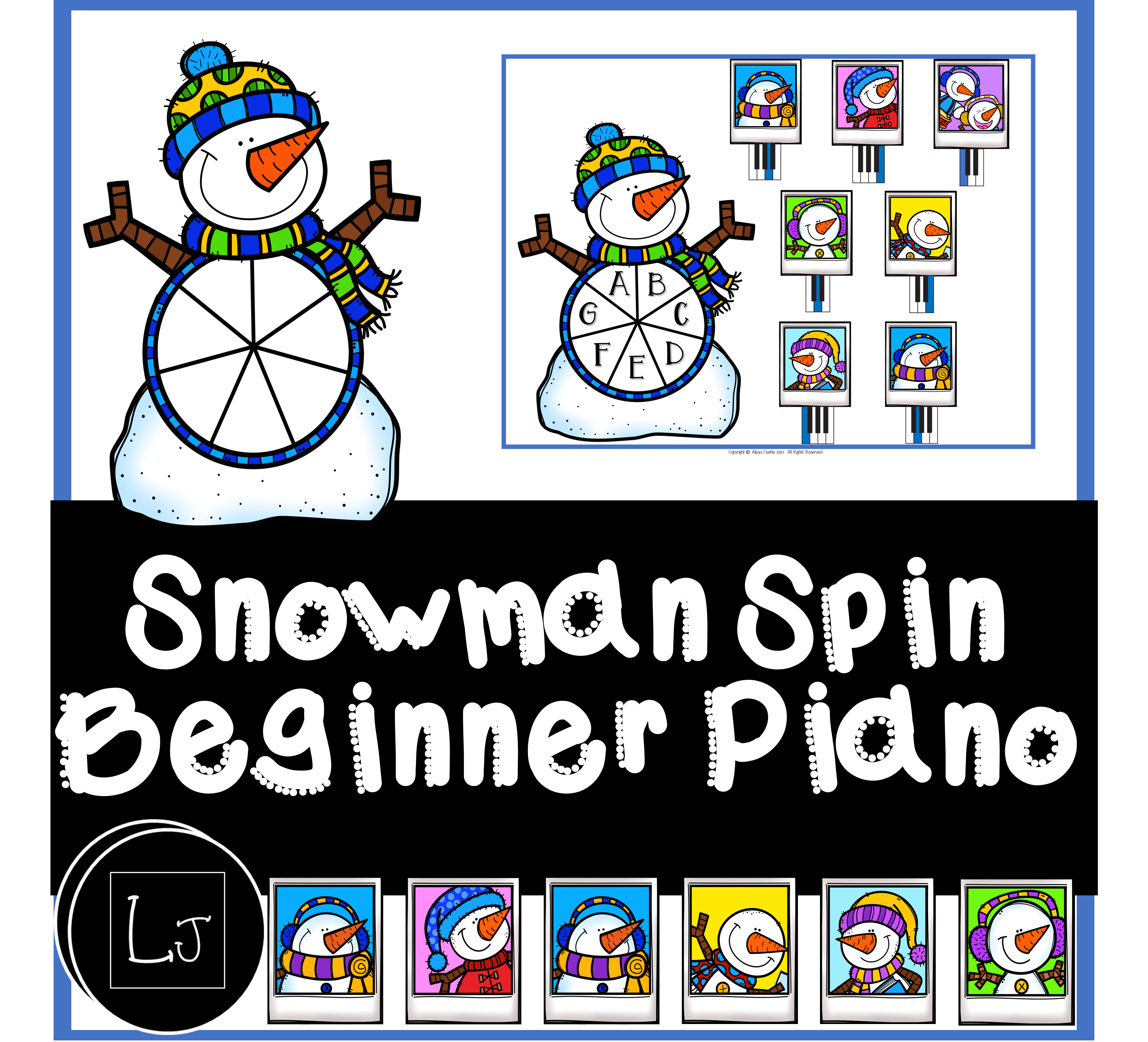 Snowman Spin Beginner Piano