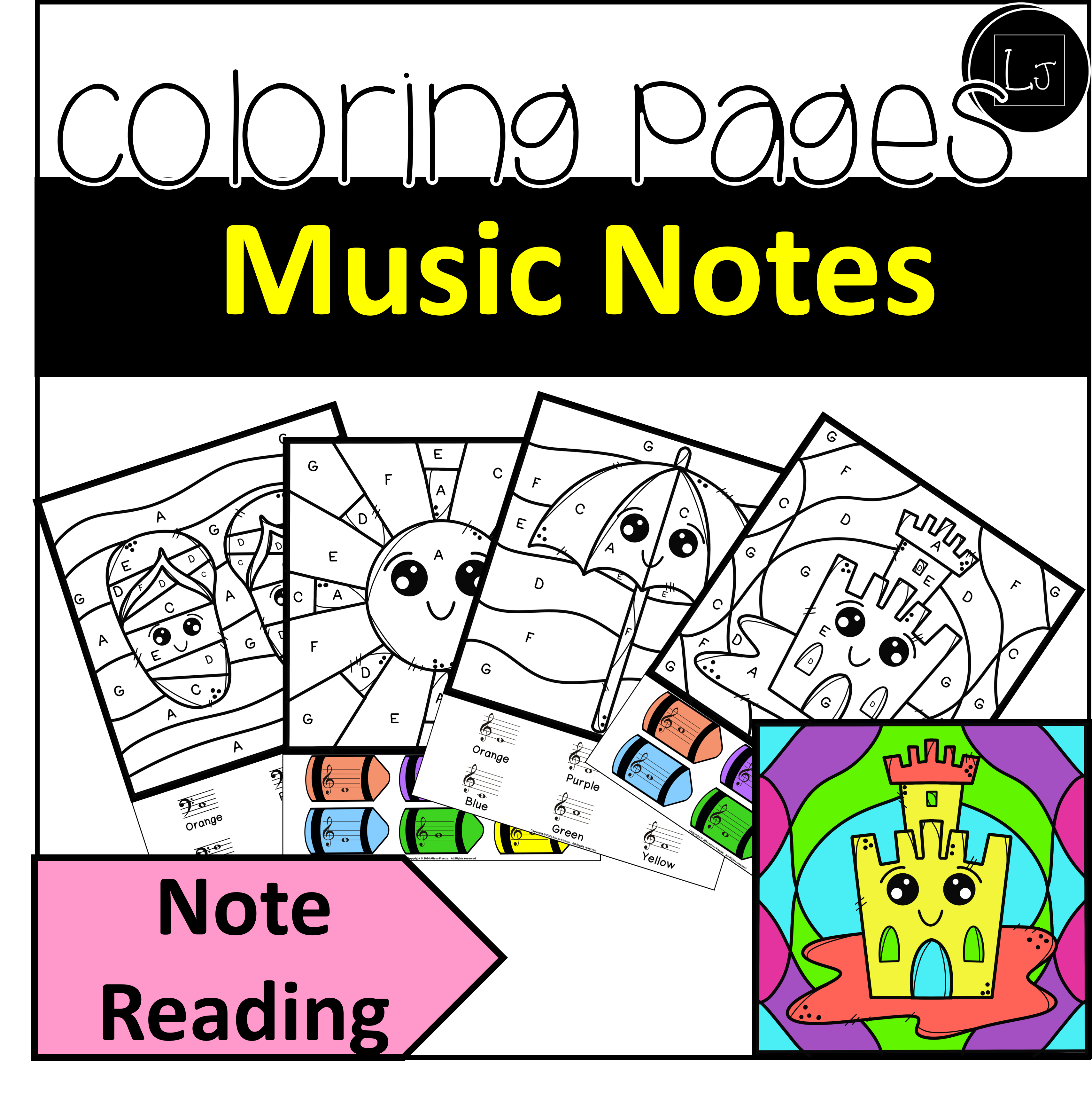 Summer Note Reading Coloring Pages