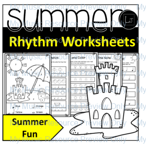 Summer Music Rhythm Worksheets